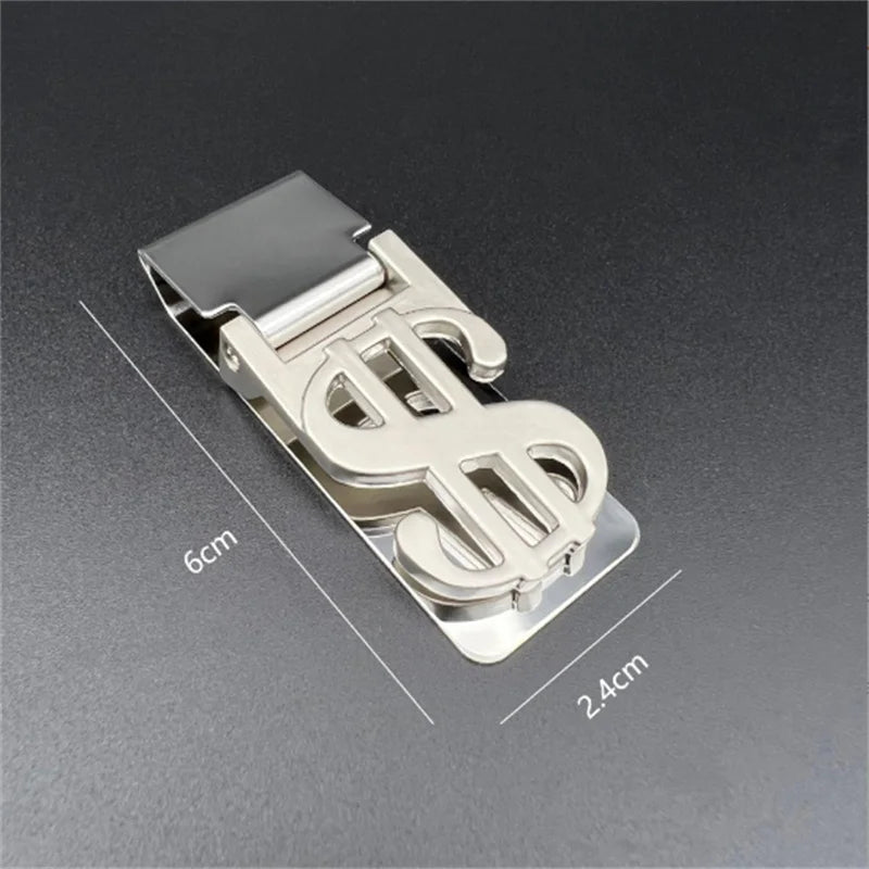 Metal Stainless Steel Money Clip Dollar-Shaped Banknote Clip High Quality Exquisite Money Holder Men's Bill Clip Business Wallet