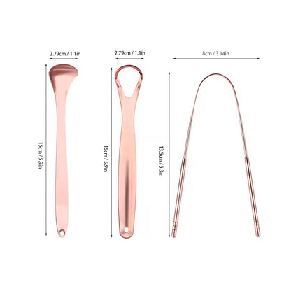 1/2/3/4pcs Tongue Scrapers for Adults Tough Metal Tongue Cleaner w/Storage Case Stainless Steel Tongue Scrubber for Fresh Breath