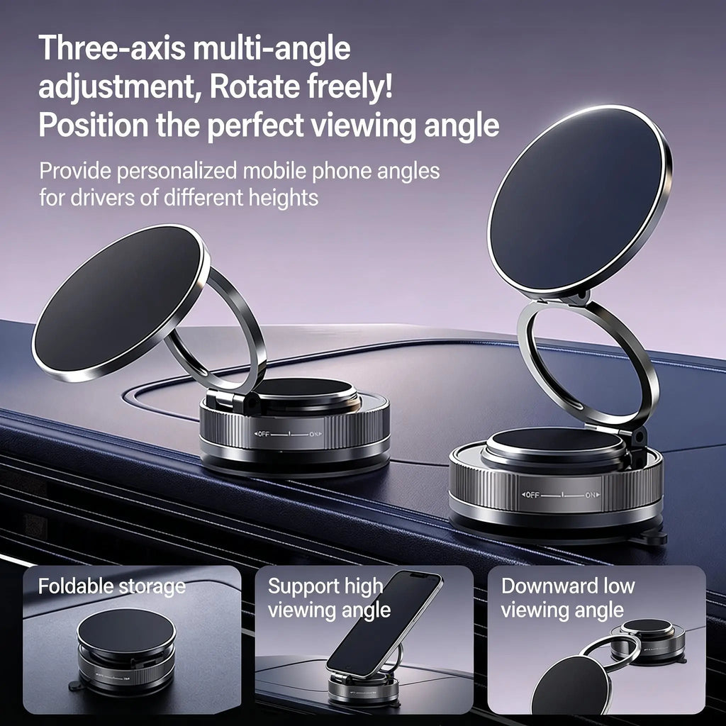 Magnetic Phone Holder for Car 360° Rotatable Foldable & Adjustable Magnetic Car Mount, Suction Cup Phone Holder for Car/Mirror