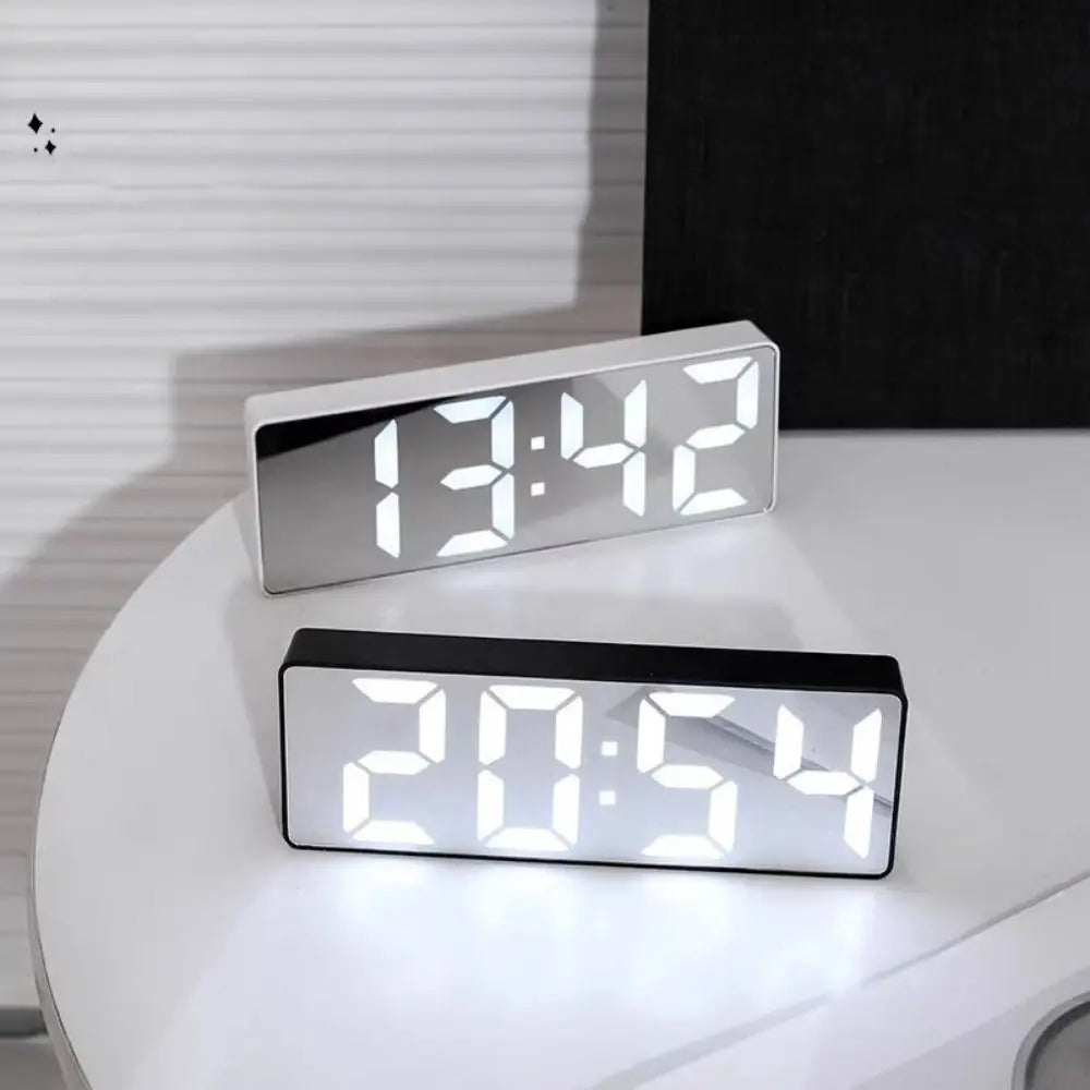 Plastic Voice Control Digital Alarm Clock Adjustable Voice Control LED Electronic Alarm Clock Anti-disturb 12/24H Desktop Clock