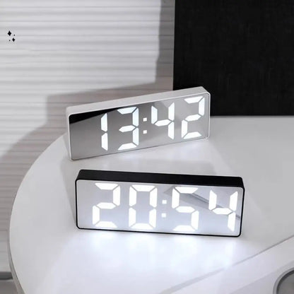 Plastic Voice Control Digital Alarm Clock Adjustable Voice Control LED Electronic Alarm Clock Anti-disturb 12/24H Desktop Clock