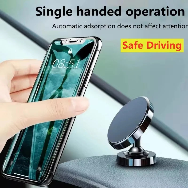 Creative Dual Axis Alloy Magnetic Car Bracket 720° Rotation Double Ball Magnetic Phone Holder for Any Model Phone