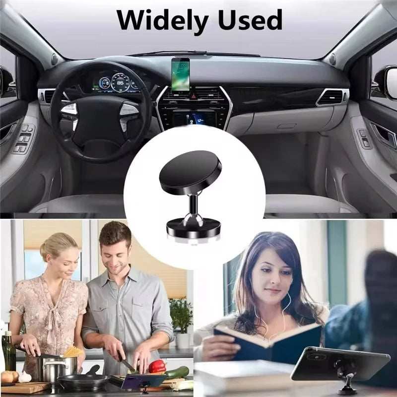 Creative Dual Axis Alloy Magnetic Car Bracket 720° Rotation Double Ball Magnetic Phone Holder for Any Model Phone