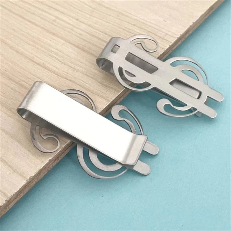 Metal Stainless Steel Money Clip Dollar-Shaped Banknote Clip High Quality Exquisite Money Holder Men's Bill Clip Business Wallet