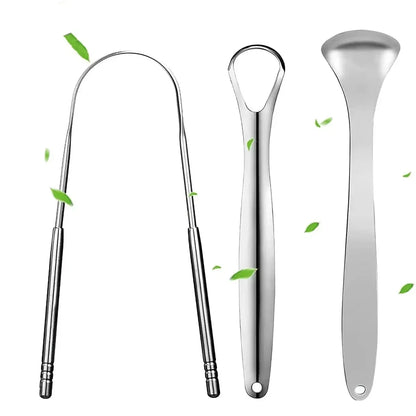 1/2/3/4pcs Tongue Scrapers for Adults Tough Metal Tongue Cleaner w/Storage Case Stainless Steel Tongue Scrubber for Fresh Breath