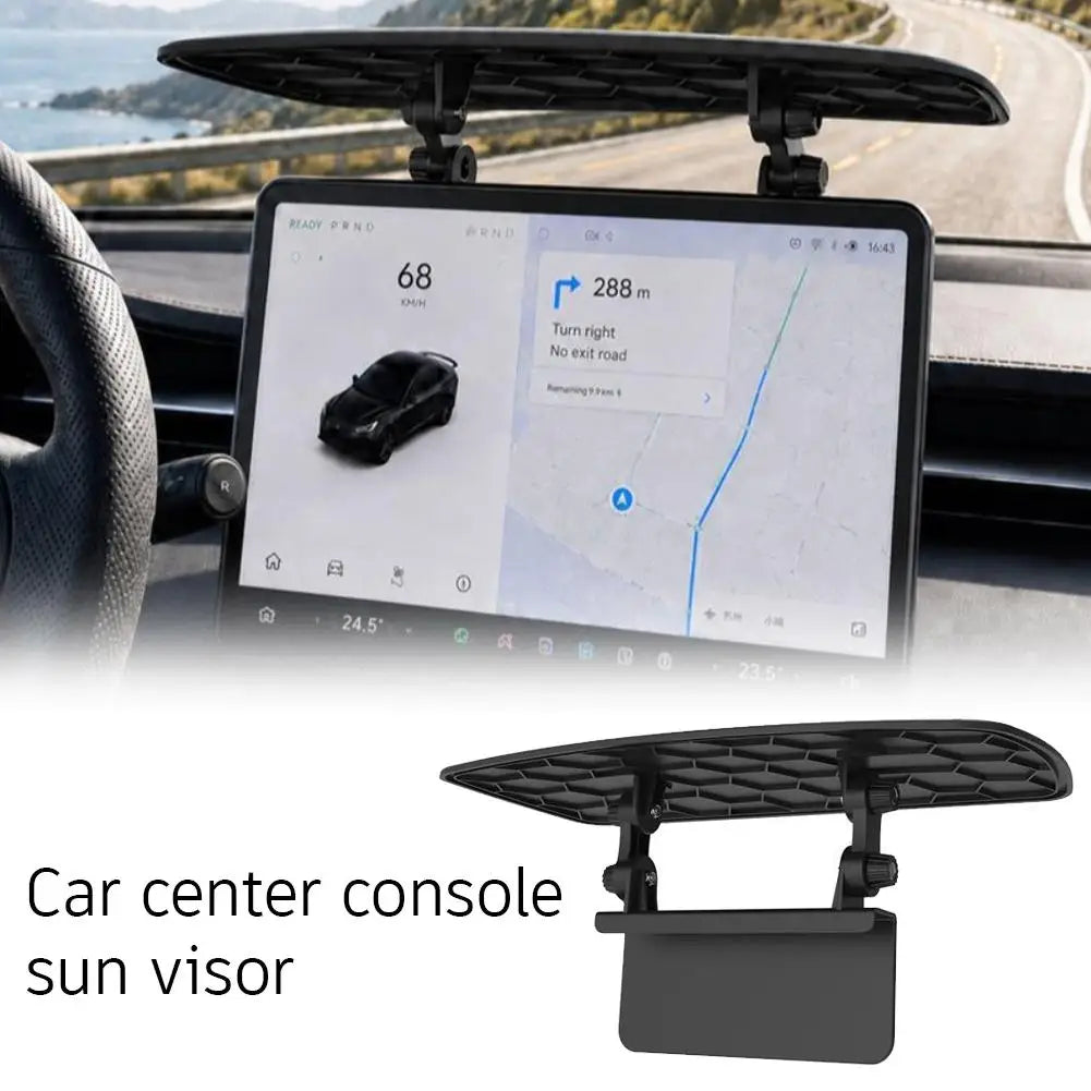 Car Screen Sun Visor Adjustable Sunshade Anti Glare Shield Dashboard Central Control Rotating Screen Bracket