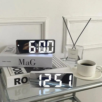 Plastic Voice Control Digital Alarm Clock Adjustable Voice Control LED Electronic Alarm Clock Anti-disturb 12/24H Desktop Clock